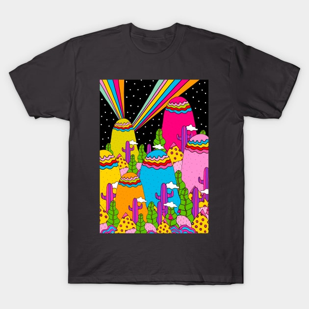 Night Sky Rainbow T-Shirt by saif